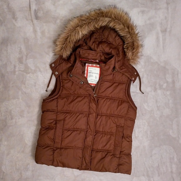 Aeropostale Jackets & Blazers - Brown Puffy Winter Vest from Aeropostale